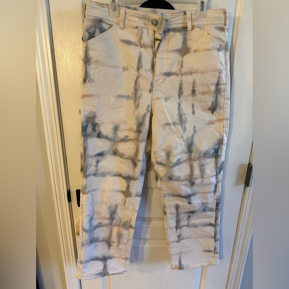 Anthropologie Pilcro Pants in Blue and Cream